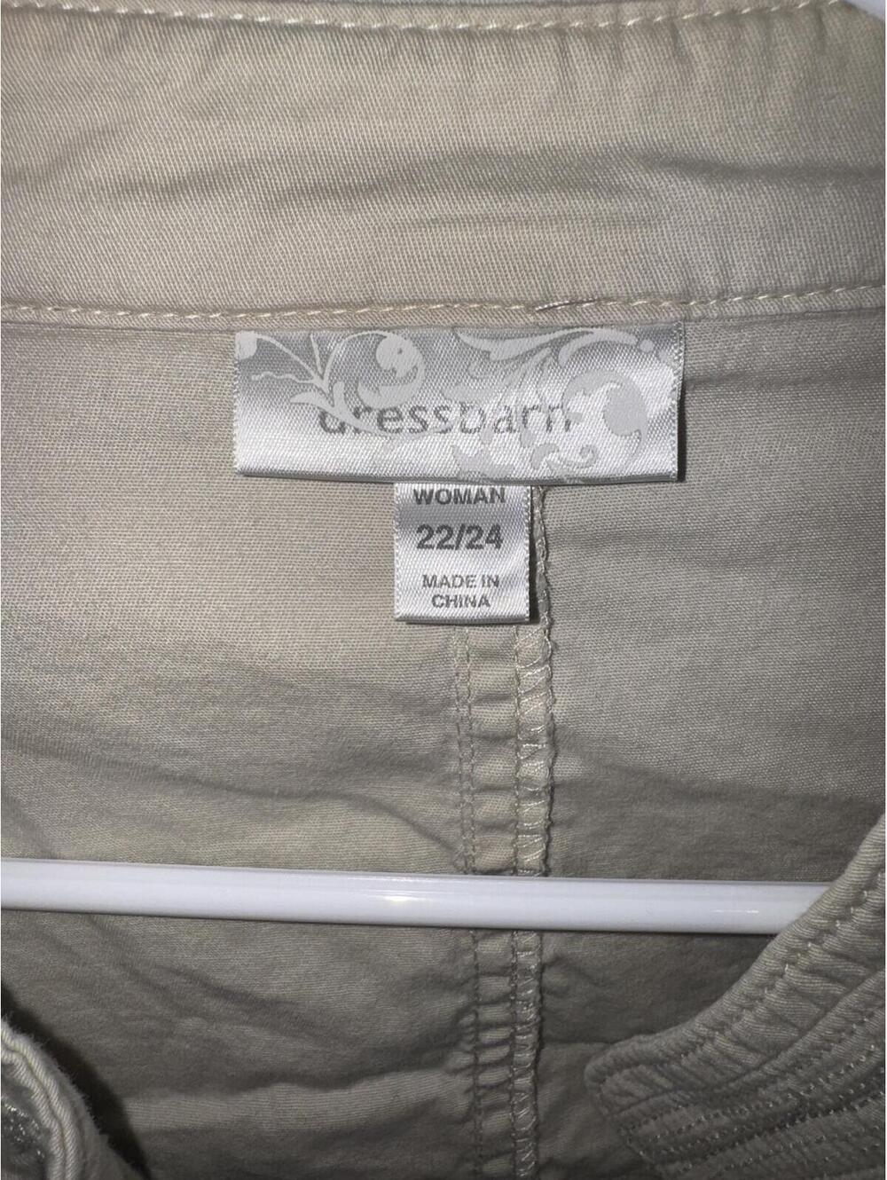 Dressbarn Tan Utility Jacket Snap Front Loop Detail Women's Plus Size 22/24 - Picture 3 of 4